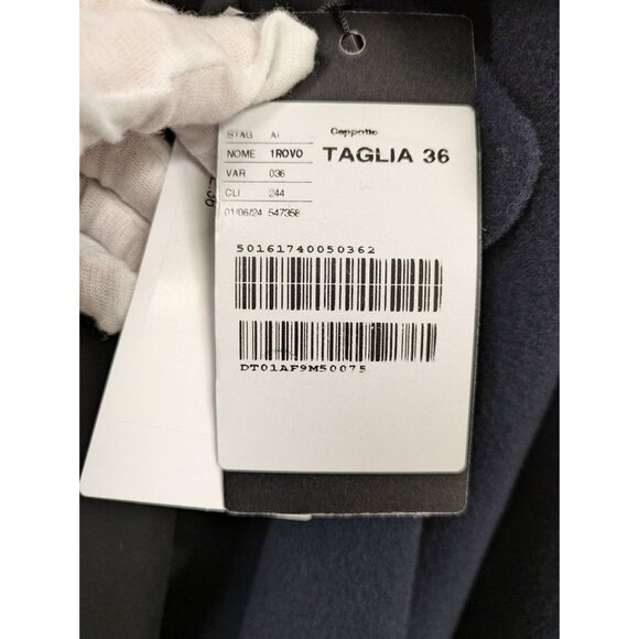 Weekend Max Mara "Rovo" Wrap Wool Belted Coat Navy US02 - Picture 5 of 8